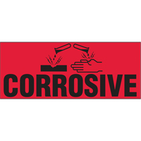 &eacute;tiquettes pour traitement sp&eacute;cial Corrosive, 5" lo x 2" la, Noir/rouge We Share Industrial Supply