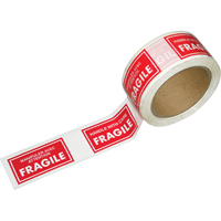 Pre-Printed Message Tapes, 1-7/8" W, White on Red We Share Industrial Supply