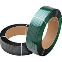 Feuillard vert, Polyester, 5/8" la x 3800' lo, Vert, Calibre Manuel We Share Industrial Supply
