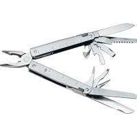 Outil multiple SwissTool avec lame verrouillable, M&eacute;tal, Poign&eacute;e en M&eacute;tal, 155 mm lo, 26 fonctions, 0,7 lb We Share Industrial Supply
