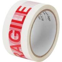 "Fragile" Box Sealing Tape, Hot Melt Adhesive, 2 mils, 48 mm (2") x 100 m (328') We Share Industrial Supply