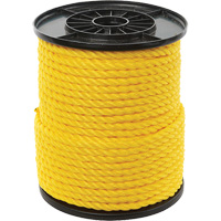 3/8" Yellow Twisted 3-Strand Rope, Polypropylene, 250' We Share Industrial Supply