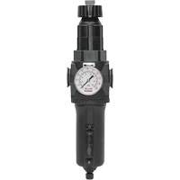Filtre/r&eacute;gulateur drain manuel avec bol en m&eacute;tal et manom&egrave;tre Modulair 400, 1/2" NPT, 200 psi, Capacit&eacute; de 9,1 oz liq. We Share Industrial Supply