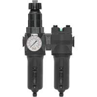 Filtre/r&eacute;gulateur + filtre coalescent drain manuel avec bol en m&eacute;tal Modulair 400, 1/4" NPT, 200 psi, Capacit&eacute; de 9,1 oz liq. We Share Industrial Supply