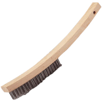 Brosse &agrave; main &agrave; r&eacute;curer &agrave; manche courb&eacute;, Acier inoxydable, 4 x 20 rangs de fils, Longueur 17" We Share Industrial Supply