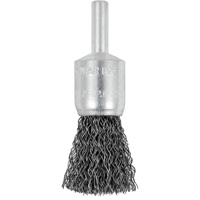 E050-12 Shaft Mounted Crimped End Brush, 1/2", 0.012" Fill, 1/4" Shank We Share Industrial Supply