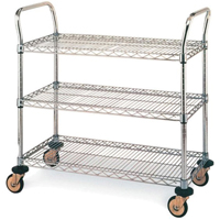 Chariots utilitaires standards, Acier inoxydable, 18" x 39" x 30", Capacit&eacute; 500 lb We Share Industrial Supply