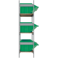 Wide Span Shelving with Jumbo Plastic Bins, Steel, Boltless, Starter, 66" W x 60" H x 18" D We Share Industrial Supply