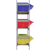 Wide Span Shelving with Jumbo Plastic Bins, Steel, Boltless, 800 lbs. Capacity, 66" W x 60" H x 18" D We Share Industrial Supply
