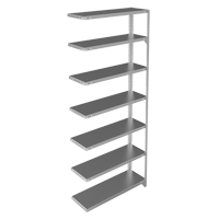 Shelving Unit, Galvanized Steel, Slotted Angle, 400 lbs. Capacity, 36" W x 84" H x 12" D We Share Industrial Supply
