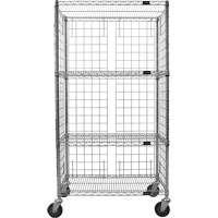 Enclosed Wire Shelf Cart, Chrome Plated, 36" x 69" x 18", 800 lbs. Capacity We Share Industrial Supply