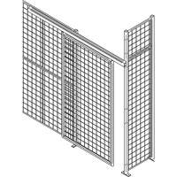 Heavy-Duty Wire Mesh Partition Sliding Door, 4' W x 8' H We Share Industrial Supply