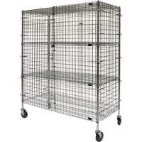 Security Cart, Chrome Plated, 60" x 69" x 24", 500 lbs. Capacity We Share Industrial Supply