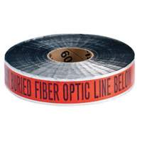 Ruban d'avertissement de danger souterrain Fiber Optic Line Identoline, 2" la x 1000' lo, Noir/orange We Share Industrial Supply