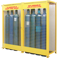 Armoires pour cylindres &agrave; gaz, nbre de bouteilles: 20, 88" , 30" , 74" , Jaune We Share Industrial Supply