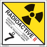 &eacute;tiquettes d'exp&eacute;dition TMD, Classe 7, Radioactif II, Papier We Share Industrial Supply