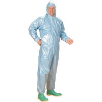 0.5 Mil CRFR Hooded Coveralls, Medium, Blue, FR Treated Fabric We Share Industrial Supply