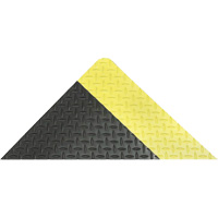 Tapis antifatigue ergonomique Saddle Trax, Losange, 2' x 3' x 1", Noir/Jaune, Vinyle We Share Industrial Supply