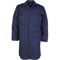 100% Cotton Shop Coats, Cotton, Size 34, Navy Blue We Share Industrial Supply
