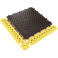 TAPIS MODULAIRE LOK-TYLE 12"X12" JAUNE NOIR, Vinyle, 1' la c, 1' lo, 9/16" &eacute;paisseur, Noir We Share Industrial Supply