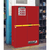 High Security Flammables Safety Cabinet with Steel Bar, 45 gal., 2 Shelves We Share Industrial Supply