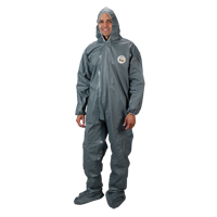 2.0 Mil CRFR Hooded Coveralls, Small, Grey, FR Treated Fabric We Share Industrial Supply