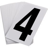Pressure Sensitive Numbering, 4, 3-1/2" H, Black on White We Share Industrial Supply