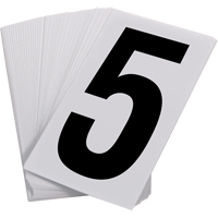 Pressure Sensitive Numbering, 5, 3-1/2" H, Black on White We Share Industrial Supply