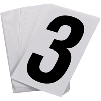 Pressure Sensitive Numbering, 3, 3-1/2" H, Black on White We Share Industrial Supply