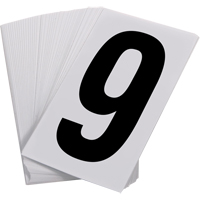Pressure Sensitive Numbering, 9, 3-1/2" H, Black on White We Share Industrial Supply