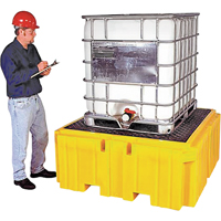 IBC Spill Pallet Plus&reg; With Drain, 365 US gal. Spill Capacity, 62" x 62" x 28" We Share Industrial Supply
