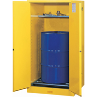 Sure-Grip&reg; EX Vertical Drum Storage Cabinets, 55 US gal. Cap., Yellow We Share Industrial Supply