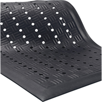 Tapis Cushion Station, &agrave; fentes, 3-1/5' x 5-3/10' x 9/16", Noir, Nitrile We Share Industrial Supply