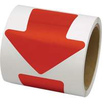 D&eacute;calcomanie en couleur pour le marquage des planchers, Fl&egrave;che, 4" lo x 4" la, Rouge, Vinyle We Share Industrial Supply
