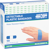 Bandages, Rectangulaire/carr&eacute;e, 3", Plastique d&eacute;tectable, St&eacute;rile We Share Industrial Supply