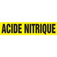 Marqueur de tuyau "Acid Nitrique", Autocollant, 4" h x 24" la, Noir sur jaune We Share Industrial Supply