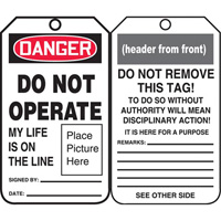 Safety Tags, Plastic, 3-3/8" W x 5-3/4" H, English We Share Industrial Supply