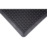 Anti-Fatigue Dome Matting, Bubbled, 2' x 3' x 1/2", Black, Rubber We Share Industrial Supply