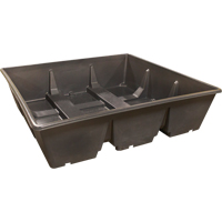 Bac de r&eacute;cup&eacute;ration GRV, Capacit&eacute; de d&eacute;versement 385 gal. US, 76" x 76" x 20" We Share Industrial Supply
