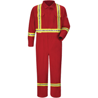 Combinaisons de luxe r&eacute;sistantes au feu avec bordures r&eacute;fl&eacute;chissantes, Taille 38, Rouge, 5,6 cal/cm² We Share Industrial Supply