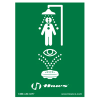 Enseigne douche/douche oculaire d'urgence, 24" x 18", Plastique, Pictogramme We Share Industrial Supply