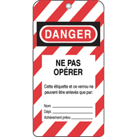 Lockout Tags, Plastic, 3" W x 5-3/4" H, French We Share Industrial Supply