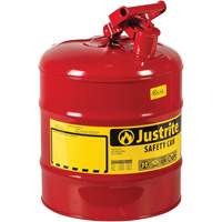 Safety Cans, Type I, Steel, 5 US gal., Red, FM Approved/UL/ULC Listed We Share Industrial Supply