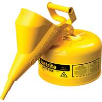 Safety Cans, Type I, Steel, 2.5 US gal., Yellow, FM Approved/UL/ULC Listed We Share Industrial Supply