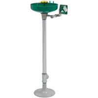 Poste de douche oculaire/faciale Axion, Installation Socle, Bol Plastique We Share Industrial Supply