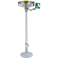 Poste de douche oculaire/faciale Axion, Installation Socle, Bol Acier inoxydable We Share Industrial Supply