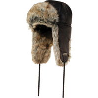 Chapeau matelass&eacute; doubl&eacute; de fourrure synth&eacute;tique, Doublure en Nylon/Fourrure, T-Grand, Noir We Share Industrial Supply
