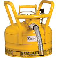 D.O.T. AccuFlow Safety Cans, Type II, Steel, 2.5 US gal., Yellow, FM Approved We Share Industrial Supply