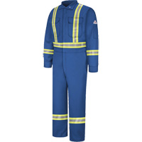 Combinaisons de qualit&eacute; sup&eacute;rieure r&eacute;sistantes aux flammes avec bandes r&eacute;fl&eacute;chissantes, Taille 38, Bleu royal, 12,2 cal/cm² We Share Industrial Supply