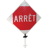 Enseigne sur poteau  Arr&ecirc;t , 24" x 24", Aluminium, Français We Share Industrial Supply